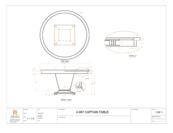 Download Captain Focal Table CAD Drawing Image