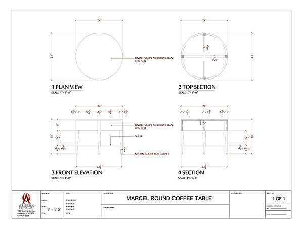 Download Marcel Coffee Table CAD Drawing Image
