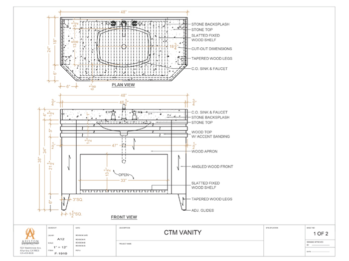 Vanity Cad Drawing