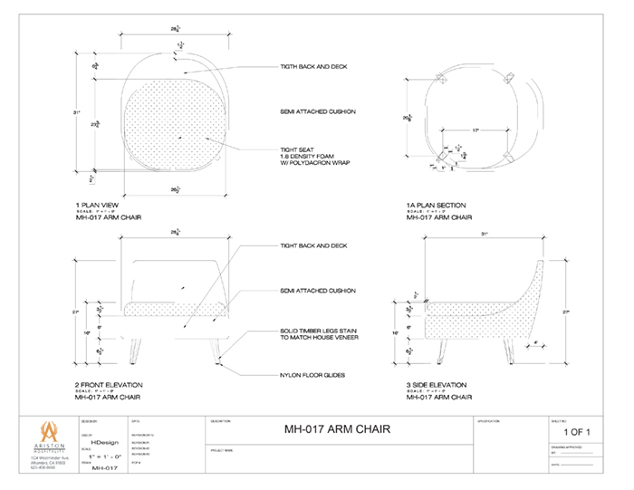 Arm Chair CAD Drawing