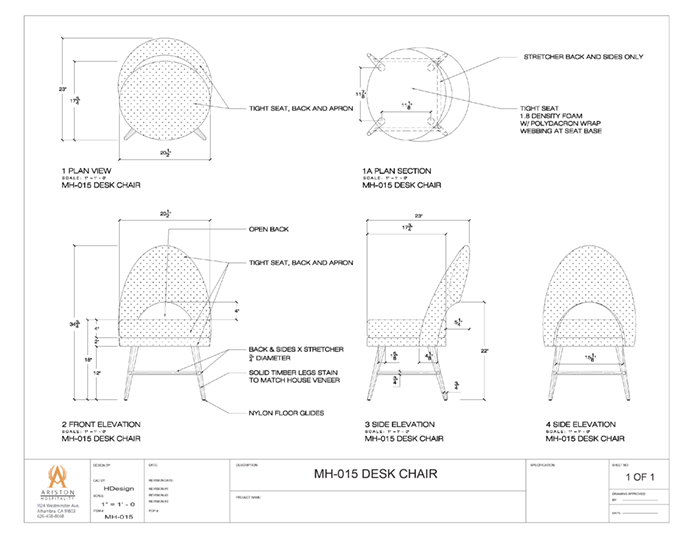Desk Chair CAD Drawing