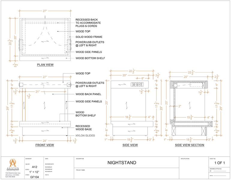 Nightstand CAD Drawing